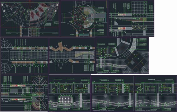 公园景区旅游区铺装cad详图