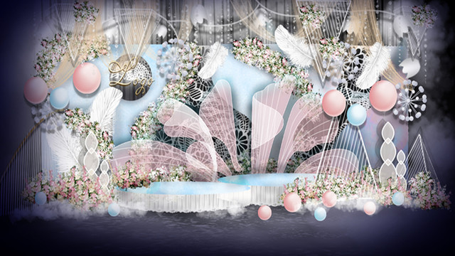 粉色小清新婚禮迎賓區(qū)