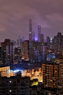 上海浦东陆家嘴夜景