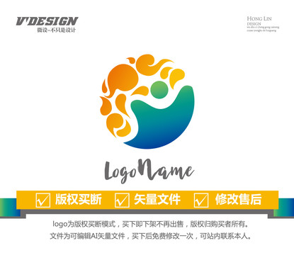 健康logo餐饮保健人logo