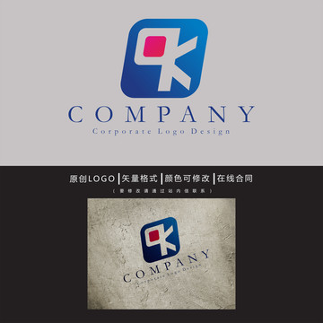 QK字母logo