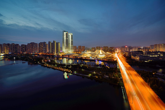 长沙梅溪湖国际文化中心夜景