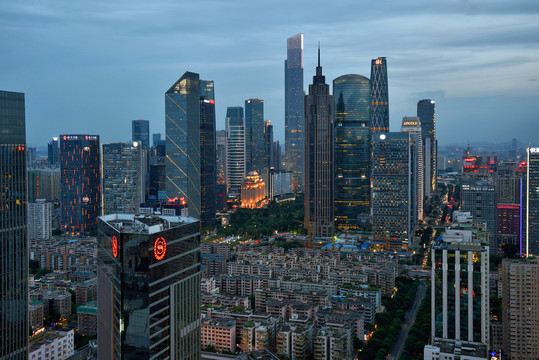 广州珠江新城城市风光夜景