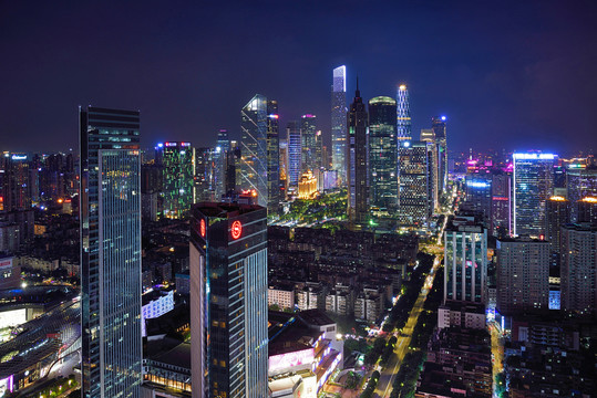 广州珠江新城城市风光夜景