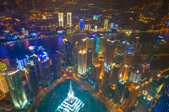 上海陆家嘴金融中心夜景