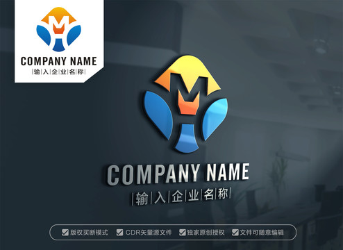 MH字母標(biāo)志HM字母標(biāo)志設(shè)計(jì)