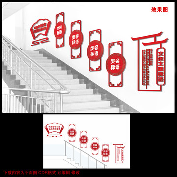 中式樓梯文化墻