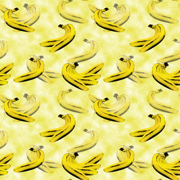 手绘水果香蕉服装印花图案