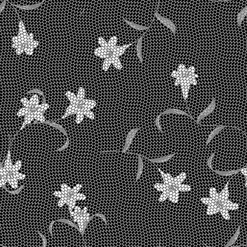 蕾丝花卉花纹植物服装印花