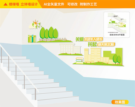 關(guān)注未成年人樓梯文化墻