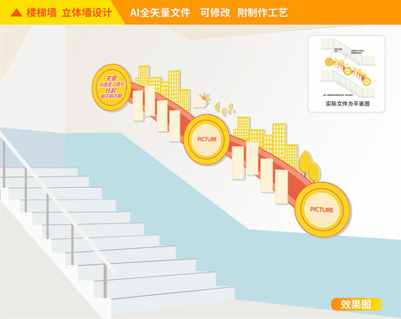 關(guān)注未成年人樓梯文化墻