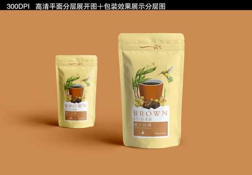 姜汁红糖袋子包装设计