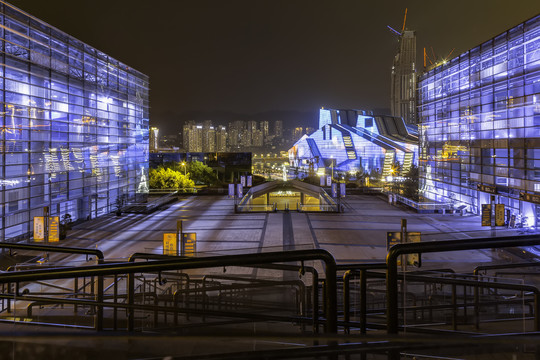 重庆科技馆建筑夜景