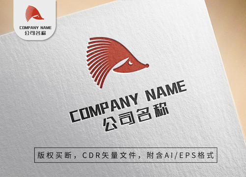 卡通小刺猬logo标志设计