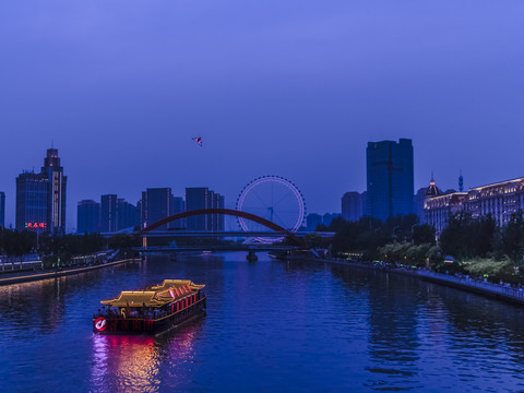 天津海河夜景