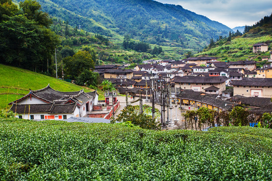 福建古村瓦房