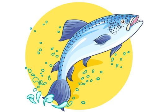 三文魚矢量圖