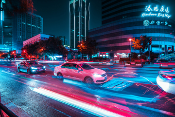 赛格朋克汽车夜景