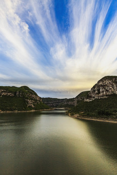 中国山西太原小塔村汾河湾风光