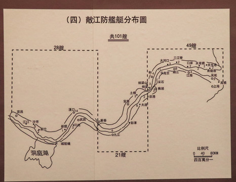 敌江防舰艇分布图