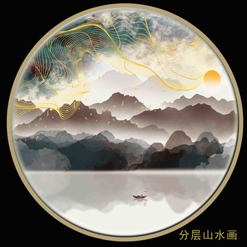禪意線條山水