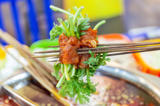 香菜牛肉串串