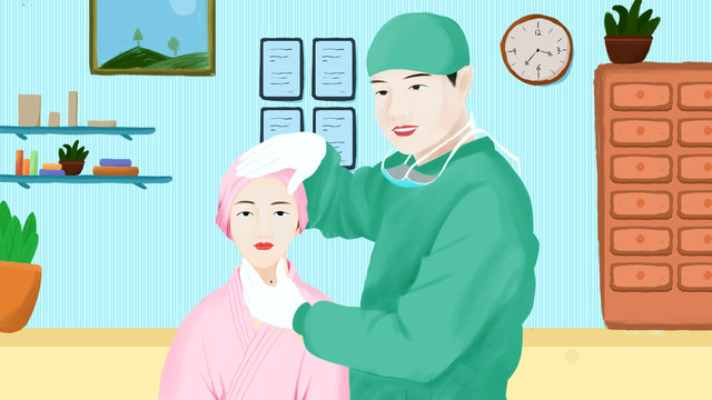 醫(yī)美插畫整形美容醫(yī)生微整形