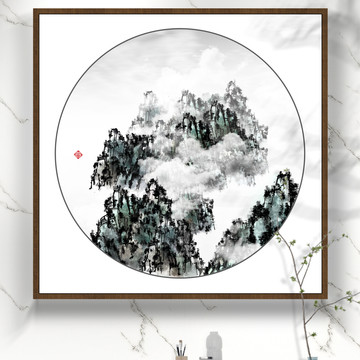 中式山水壁畫