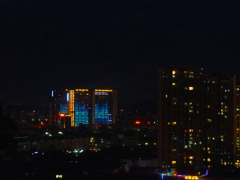 俯视城市夜景