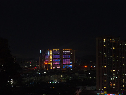 俯视城市夜景