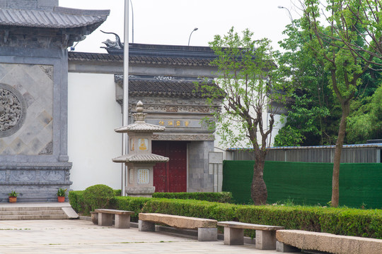 江苏苏州寒山寺钟苑大照壁一角