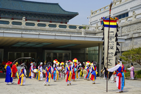 韩国景福宫农乐表演