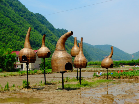 西村风景竹编