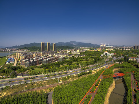 兰溪扬子江海锦城市生态公园航拍