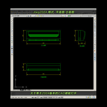 壁挂空调CAD平面图立面图