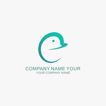 海豚標志logo字母e