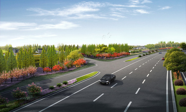 道路綠化效果圖
