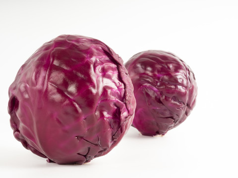 新鲜蔬菜紫色包菜白底图