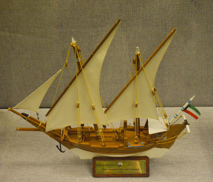 科威特双桅木帆船模型