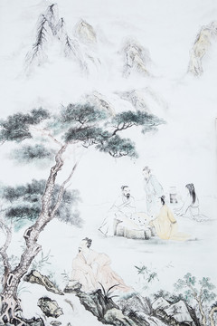 乡村水墨画