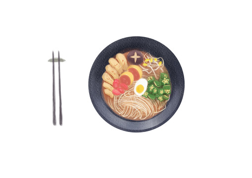 拉面美食手繪插畫元素