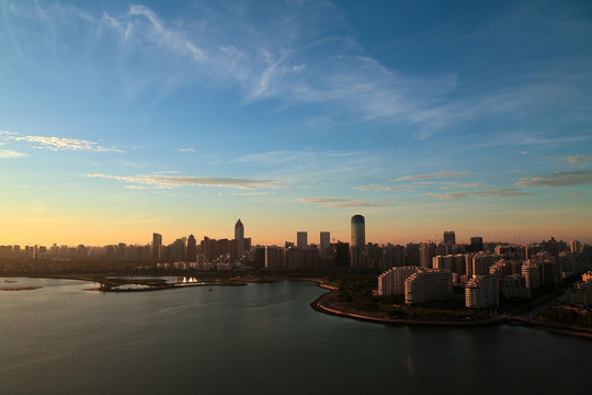 海口湾日出高清大景