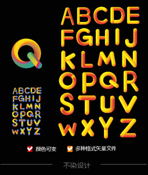 26英文字母立體字母