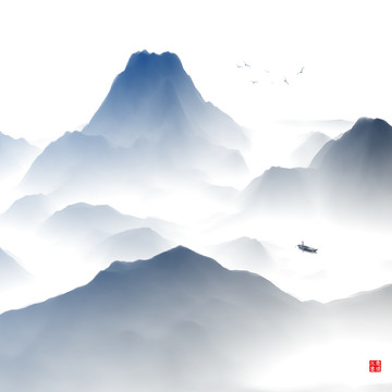 意境抽象水墨畫