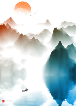 水墨畫裝飾畫