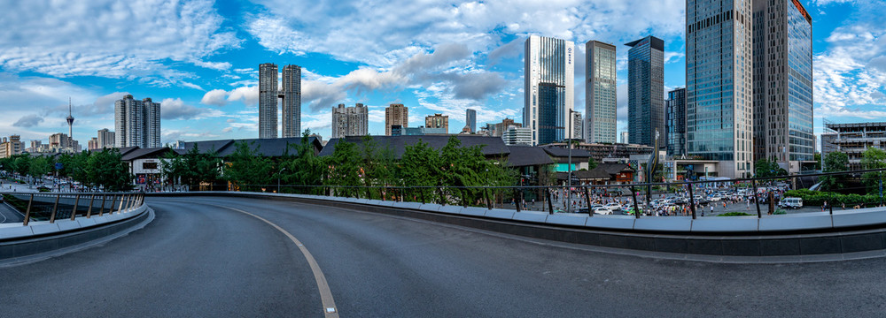 成都太古里片区建筑汽车背景