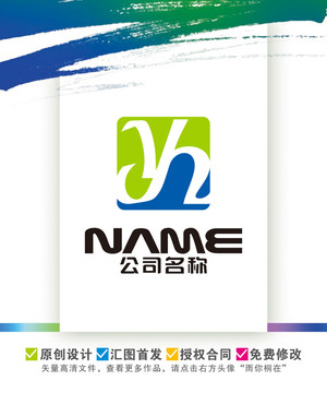 yh字母logo設(shè)計