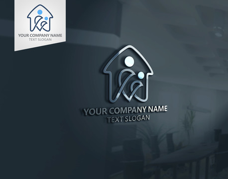 房子家居人物logo