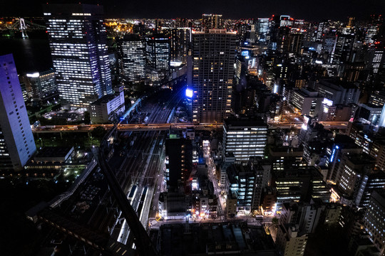 日本东京城市黄昏夜景