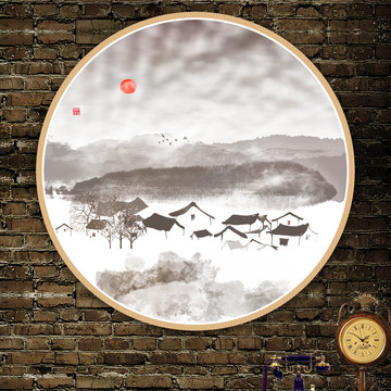 水墨屏風(fēng)畫